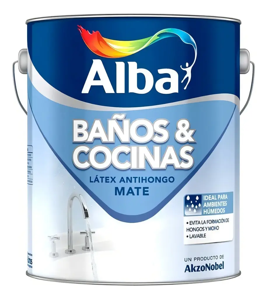 Latex Interior Antihongo Baños & Cocinas Mate Alba
