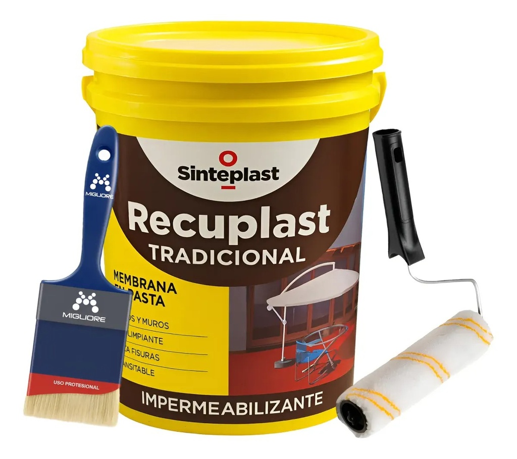 Combo Recuplast Tradicional TE 20 +Rodillo + Pincel