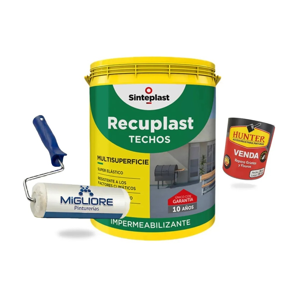 Combo Recup Techos Bl 20 + Pincel + Rodillo