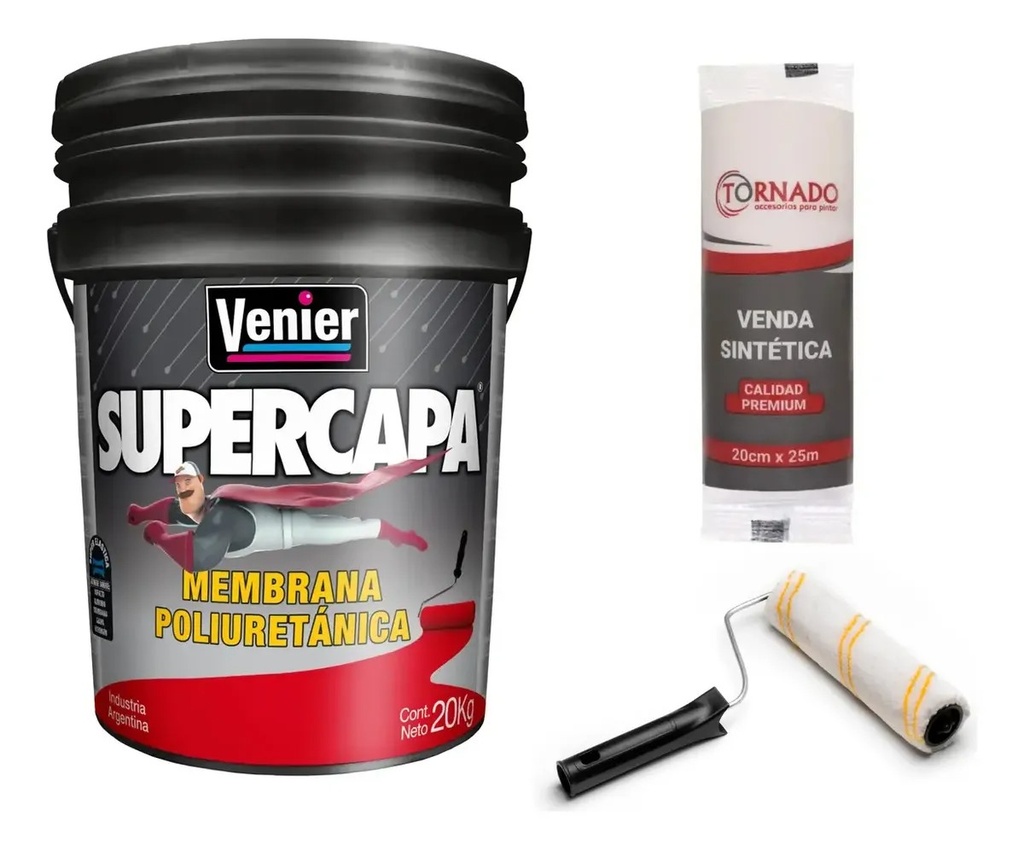 Combo Supercapa Blanca 20 + Venda + Rodillo 