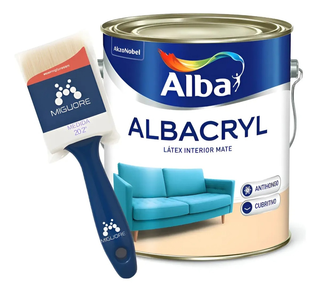 Combo Albacryl 10 + Pincel 15 