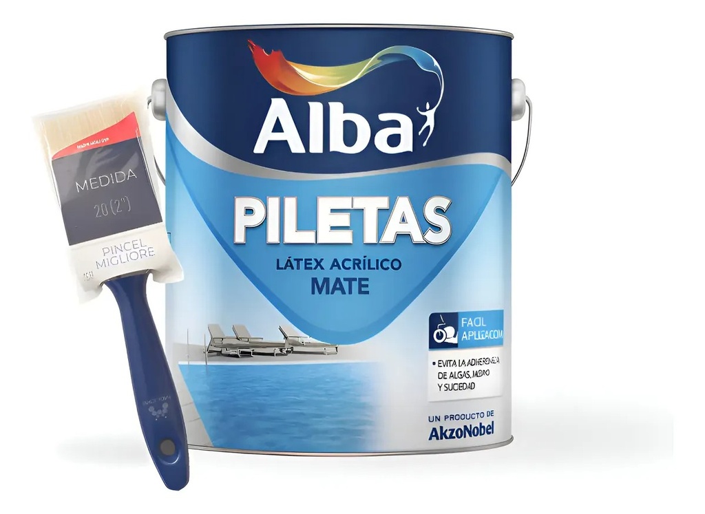 Combo Alba Pileta Agua Cel Prof 4 + Pincel 