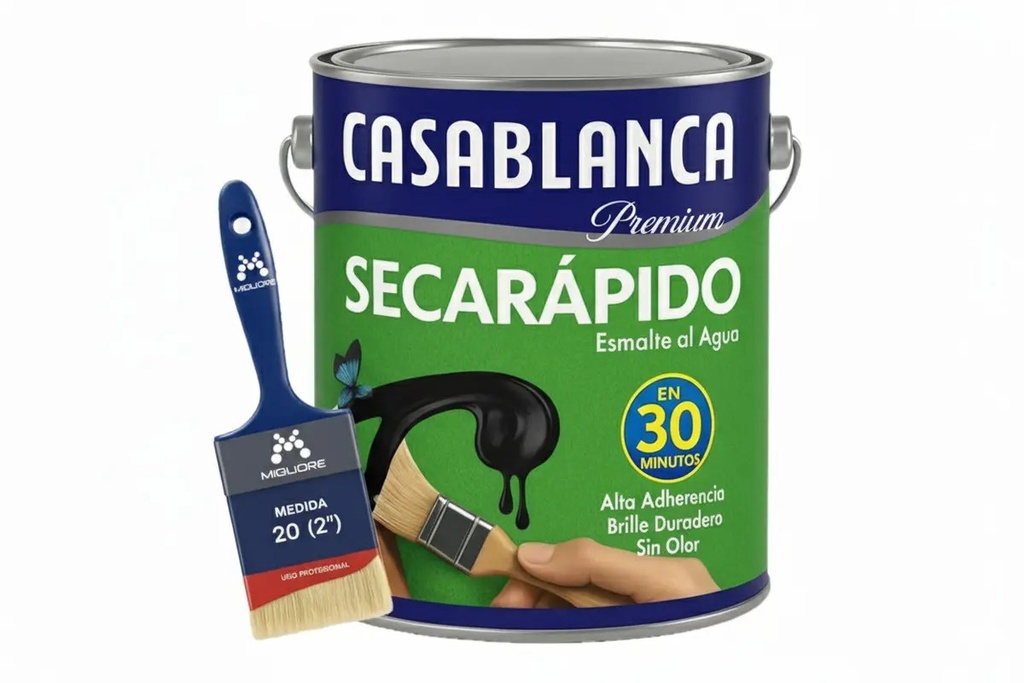 Combo Secarrapido Satinado Negro 4 + Pincel 