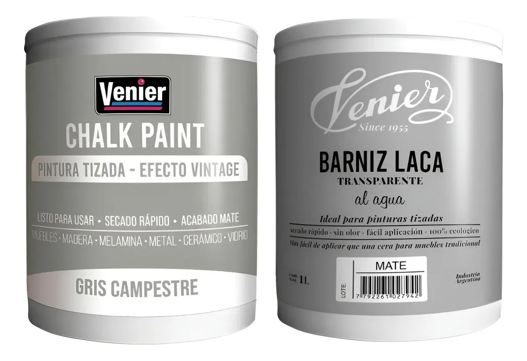 Combo Venier Chalk GRIS CAM + Laca Mate 