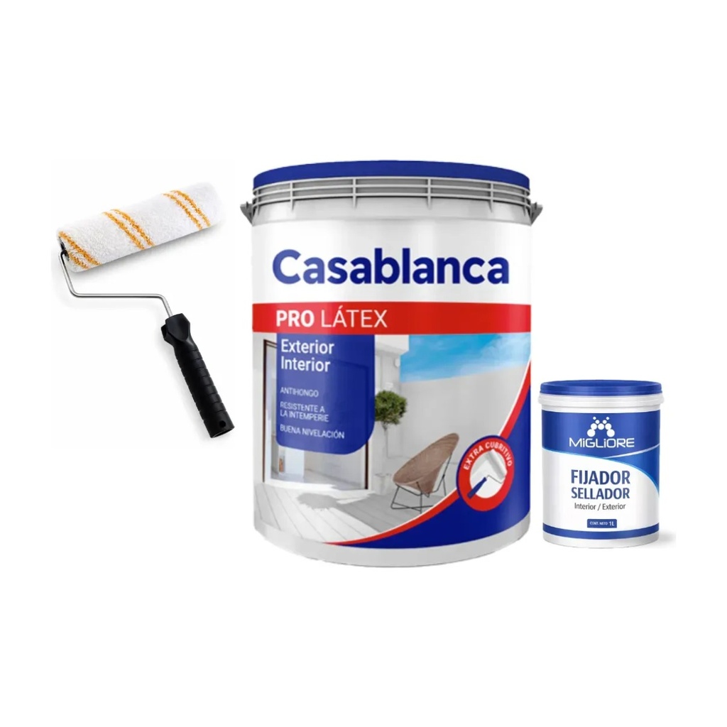 Combo Pro Int / Ext 20 Lt + Rodillo + Fijador 1Lt