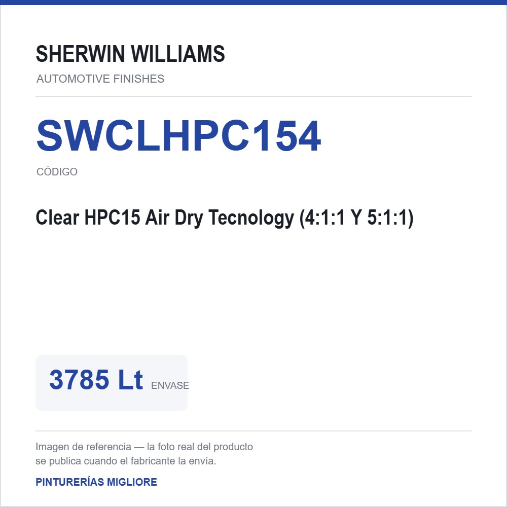 ZSWAF Clear HPC15 Air Dry Tecnology (4:1:1 Y 5:1:1) 3785 Lt