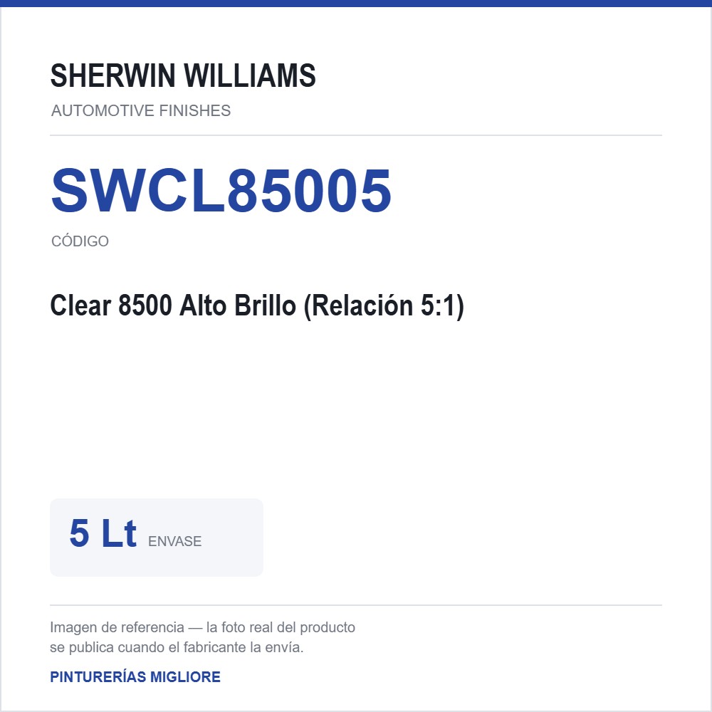ZSWAF Clear 8500 Alto Brillo (Relación 5:1) 5 Lt