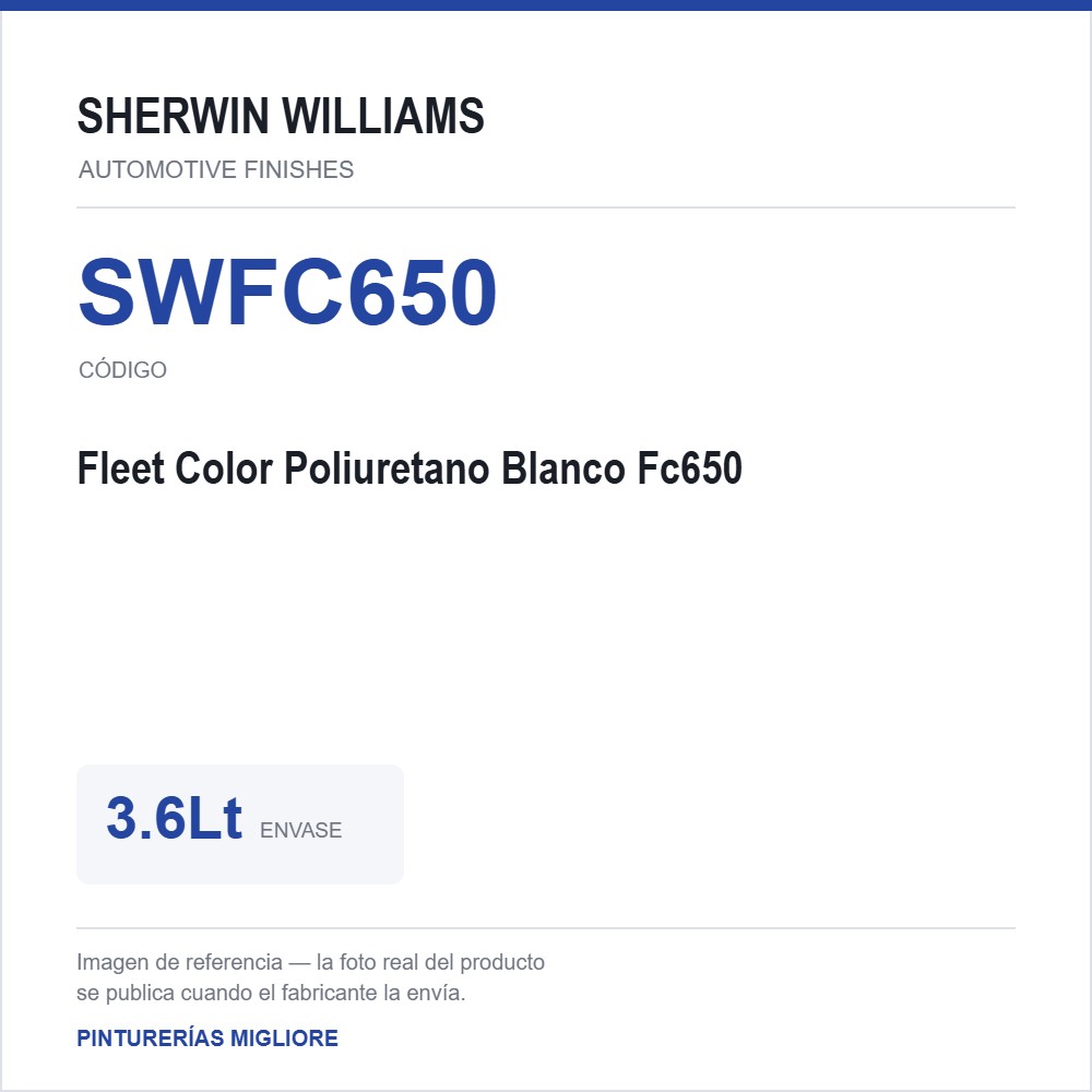 ZSWAF Fleet Color Poliuretano Blanco Fc650 3.6Lt