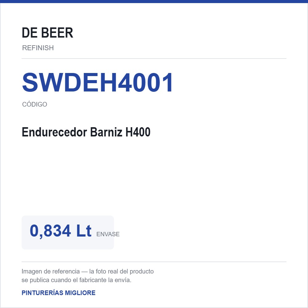 Debeer - (64660H400) Endurecedor Barniz H400 0,834 Lt