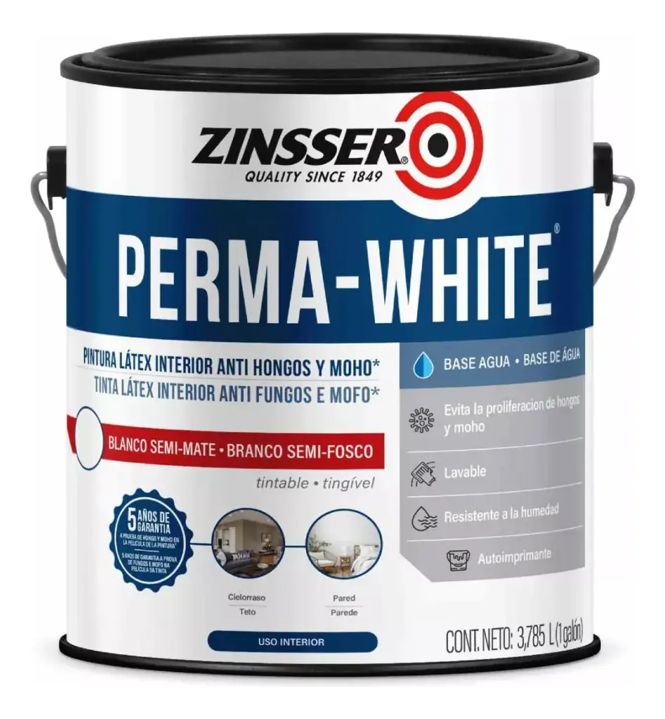 Zinsser Perma-White Blanco Satinado Rust Oleum