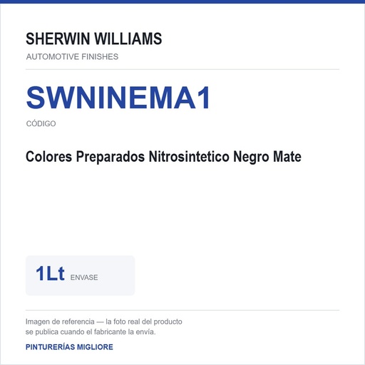 [SWNINEMA1] ZSWAF Colores Preparados Nitrosintetico Negro Mate 1Lt