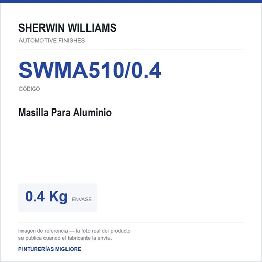 [SWMA510/0.4] ZSWAF Masilla Para Aluminio 0.4 Kg