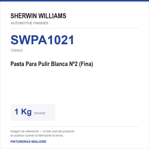[SWPA1021] ZSWAF Pasta Para Pulir Blanca Nº2 (Fina) 1 Kg