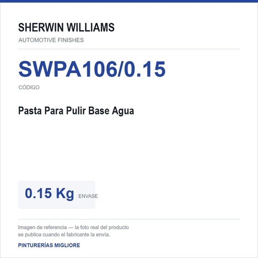 [SWPA106/0.15] ZSWAF Pasta Para Pulir Base Agua 0.15 Kg