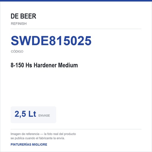 [SWDE815025] Debeer - 8-150 Hs Hardener Medium 2,5 Lt