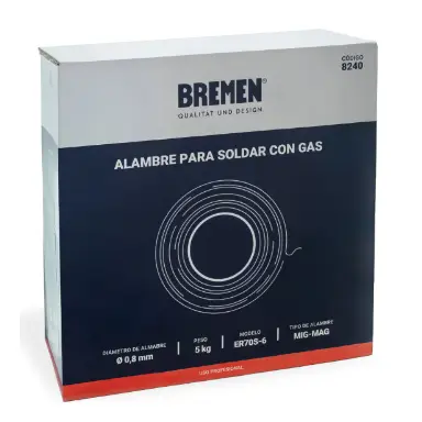 [BR8240] Bremen Alambre Mig Mag Er70S-6 0.8 Mm X 5 Kg