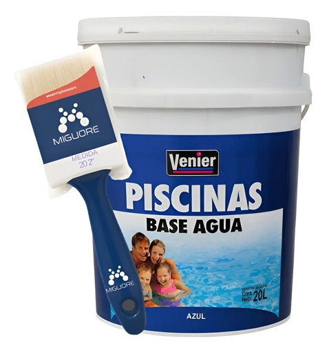 [COVEPIAGAZ20] Combo Venier Pileta Agua azul 20 + Pincel