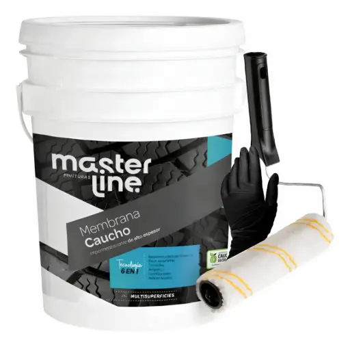 [COMLCAGR20] Combo Membrana Caucho Masterline GR + Rodillo + Guantes
