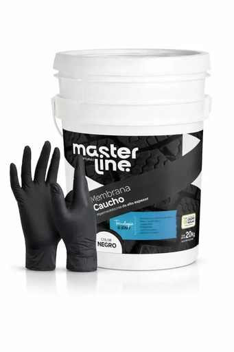 Combo membrana caucho negra + guantes MasterLine