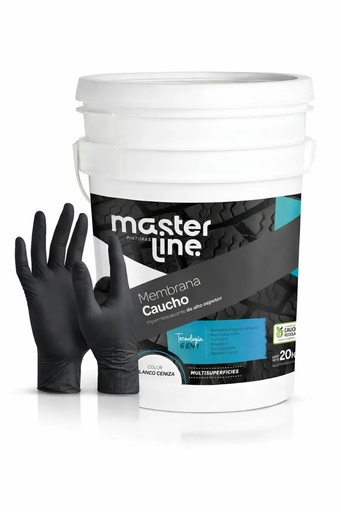 [COMLMEGRGU] Combo Membrana Caucho Masterline Gris + Guantes
