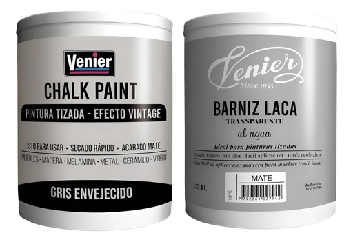 [COVECHGE] Combo Venier Chalk GRIS ENV + Laca Mate 