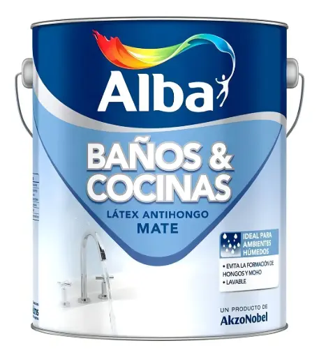 Latex Interior Antihongo Baños & Cocinas Mate Alba